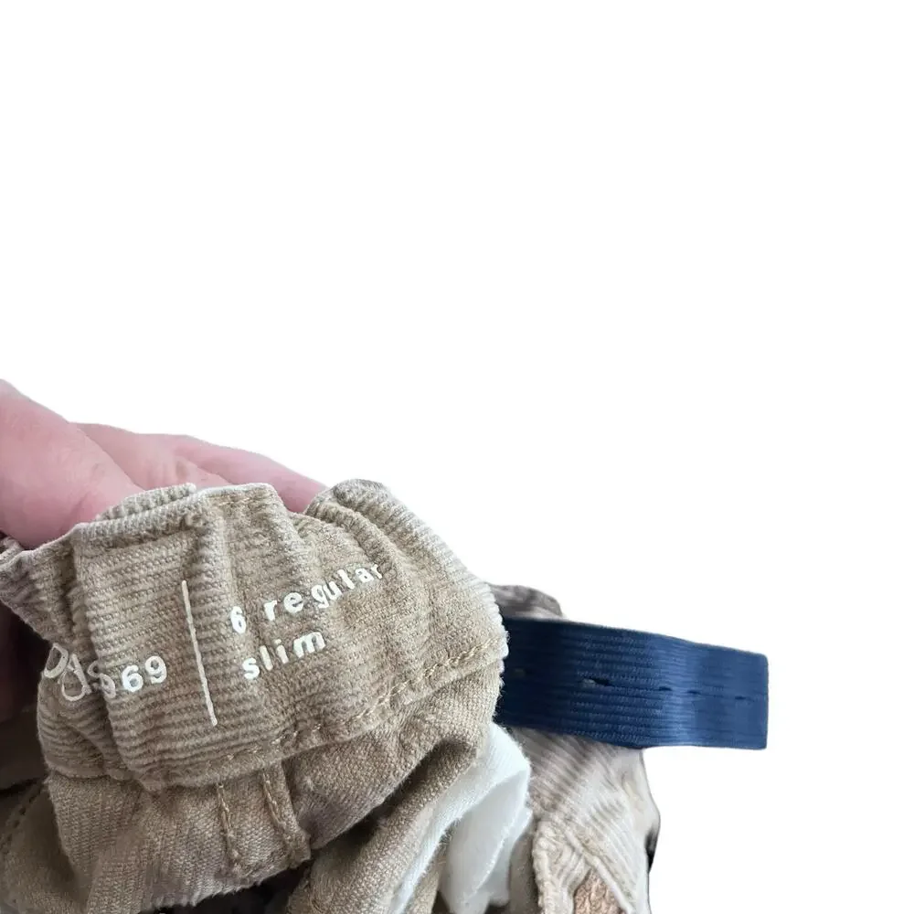 GAP boys tan khaki corduroy pants 6 regular slim